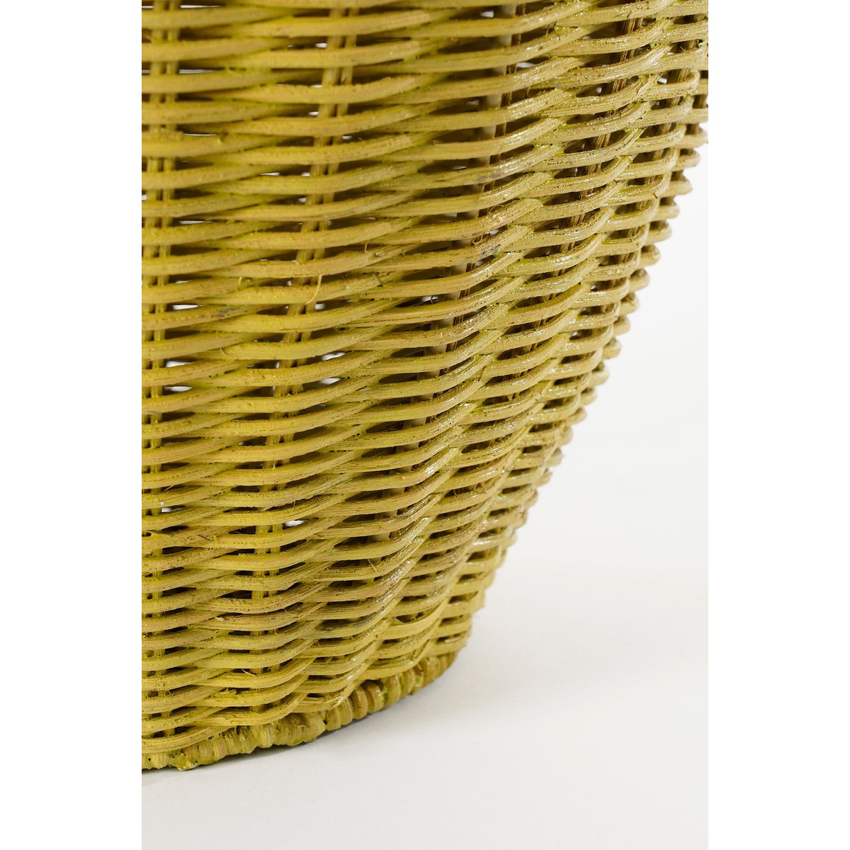 Panier de Rangement avec Couvercle - Lot de 2 - H48 x Ø30 cm - Rotin - Jaune