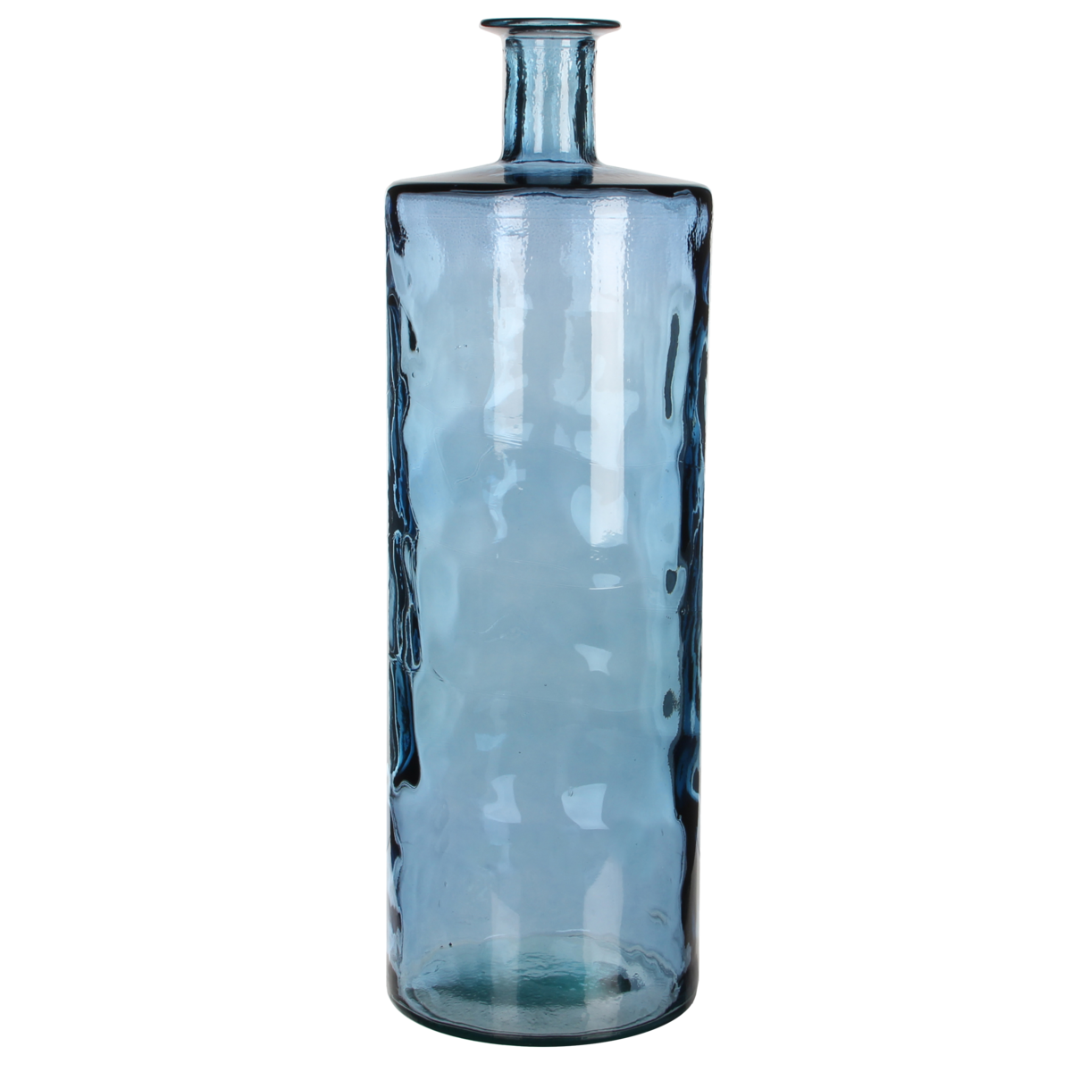 Vase Bouteille Guan - H75 x Ø25 cm - Verre recyclé - Bleu