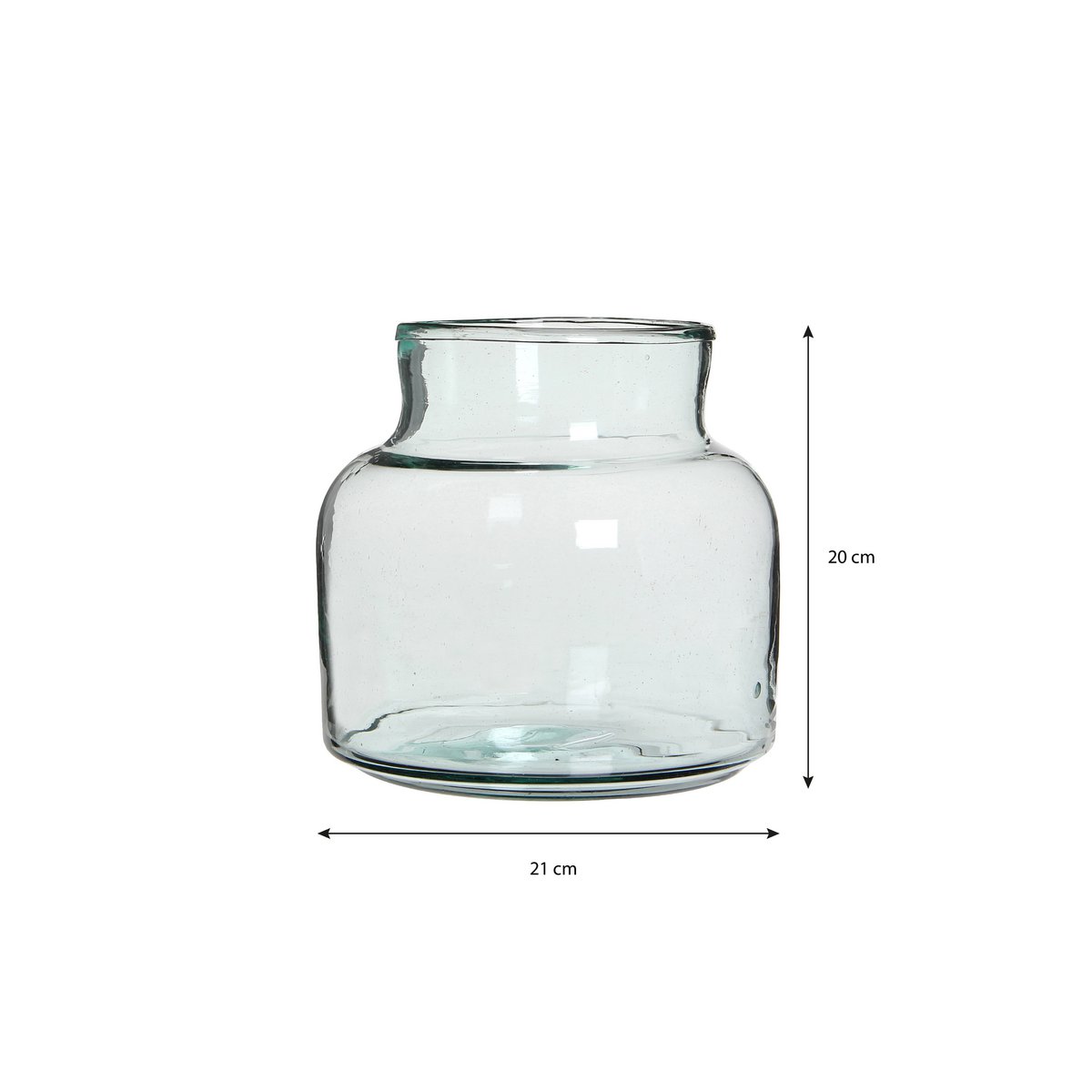 Vase Vienne - H20 x Ø21 cm - Verre recyclé - Transparent