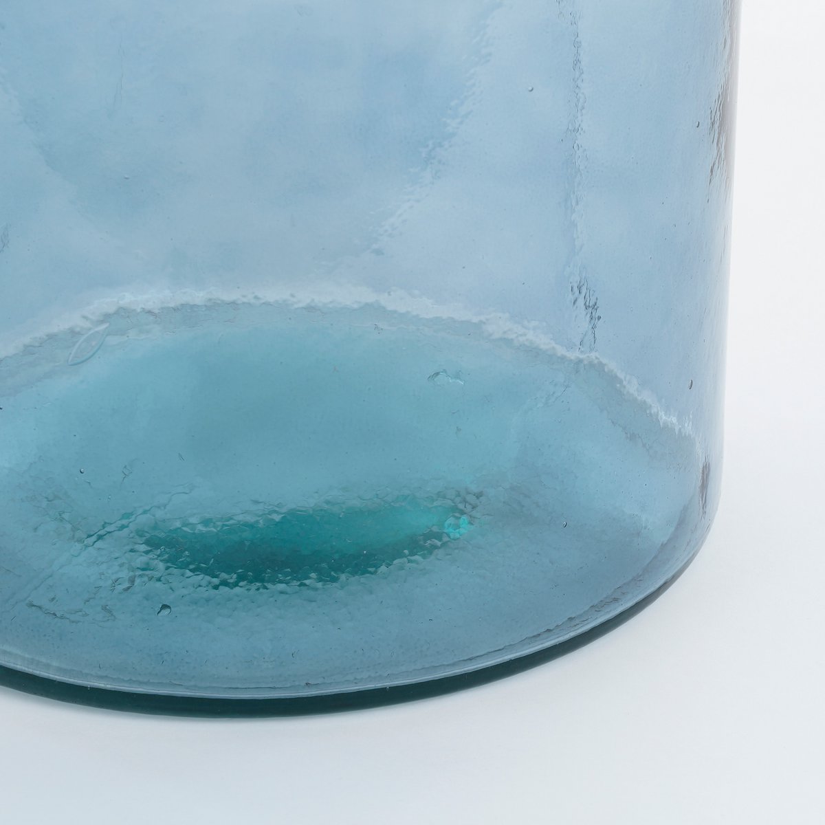 Vase Bouteille Guan - H75 x Ø25 cm - Verre recyclé - Bleu