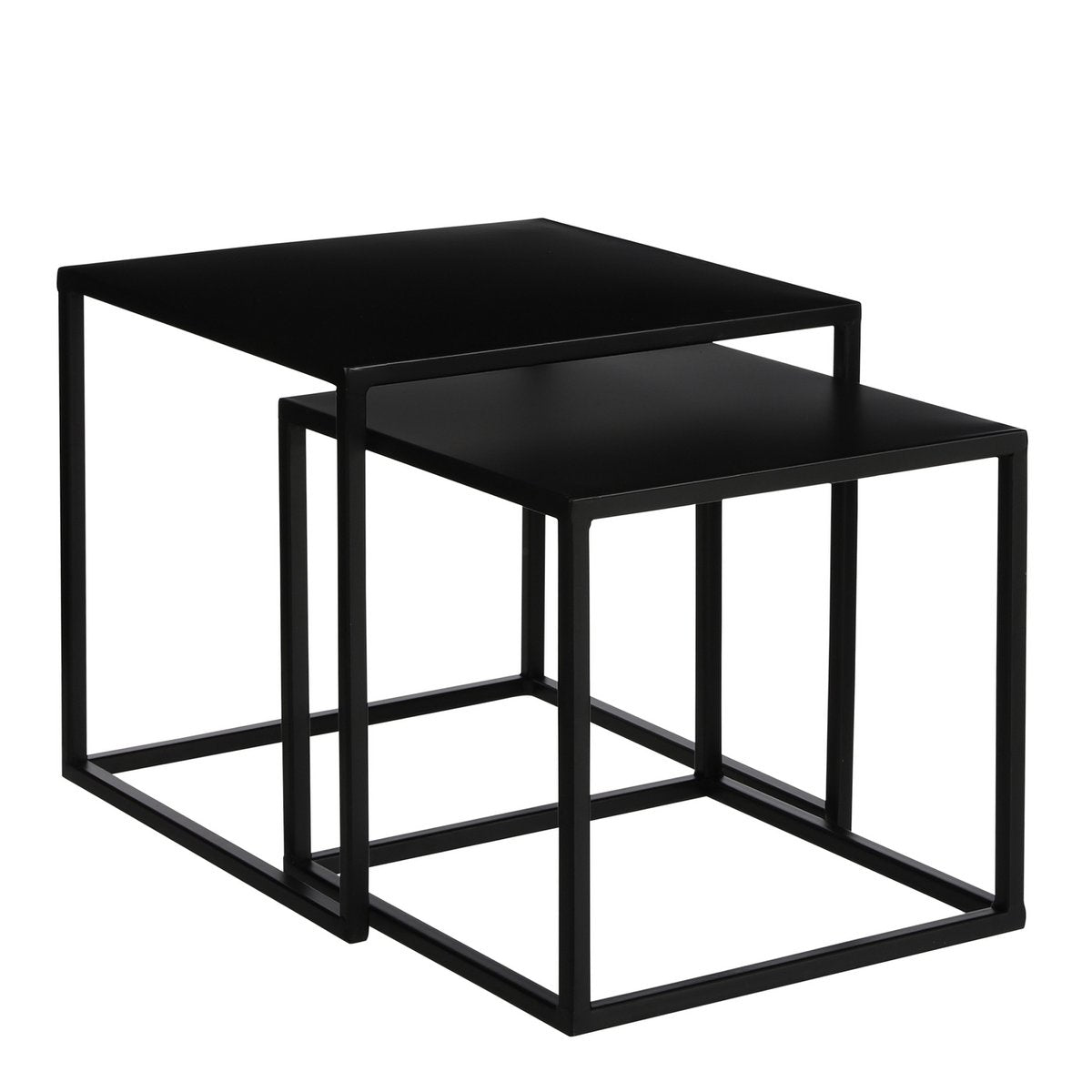 Table d'appoint Goa - Lot de 2 - L35 x l35 x H33 cm - Métal - Noir