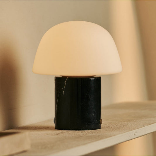 Maes Black / Nero Marquina – Lampe de table rechargeable en Marbre