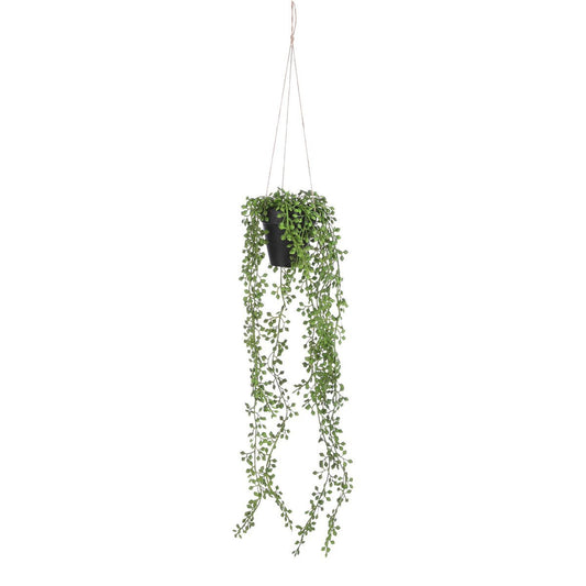 Plante Artificielle Suspendue Senecio en Pot - H68 x Ø9 cm - Vert