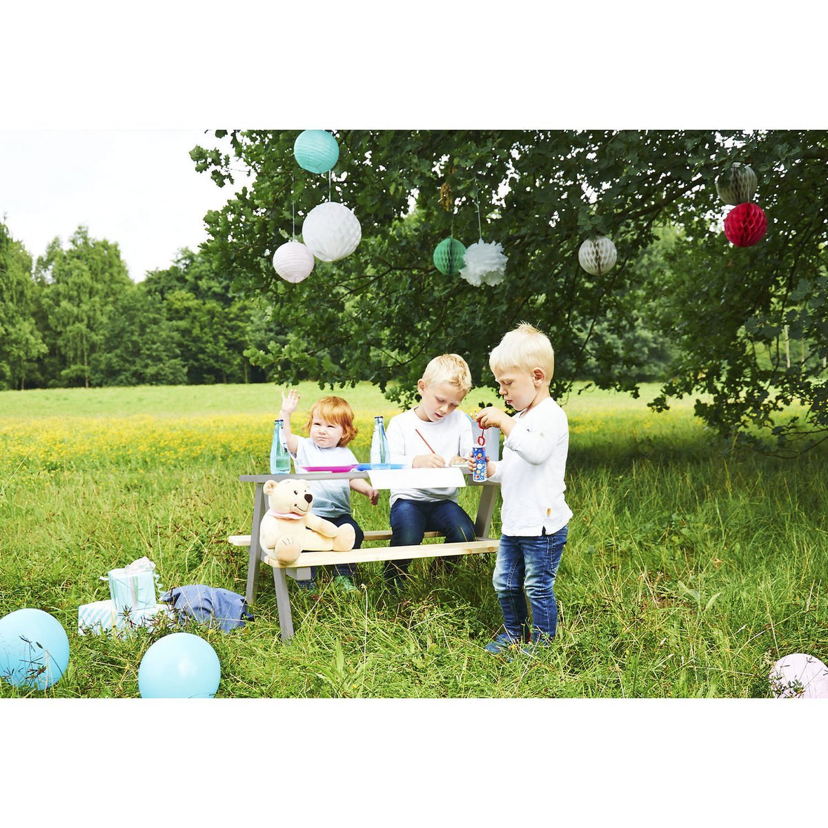 Banc de pique-nique pour enfants 'Nicki für 4', gris