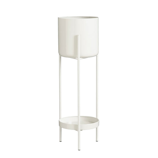 Colyn Flowerpot sur standard - H60 x Ø19 cm - Fer - blanc