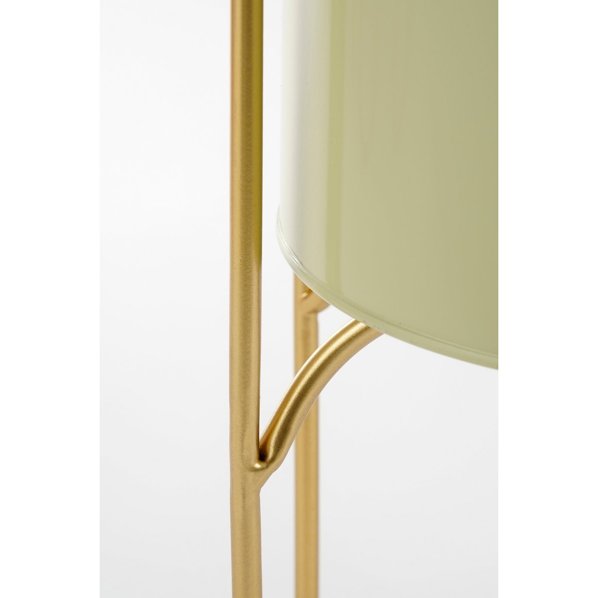 Danube Flowerpot sur standard - ensemble de 2 - métal - H45 x Ø23 cm - vert clair, or