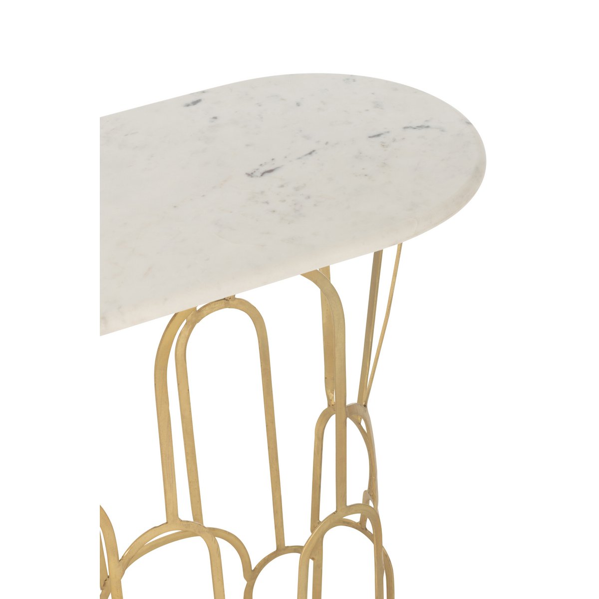 J-Line Console Moza Métal/Marbre Or