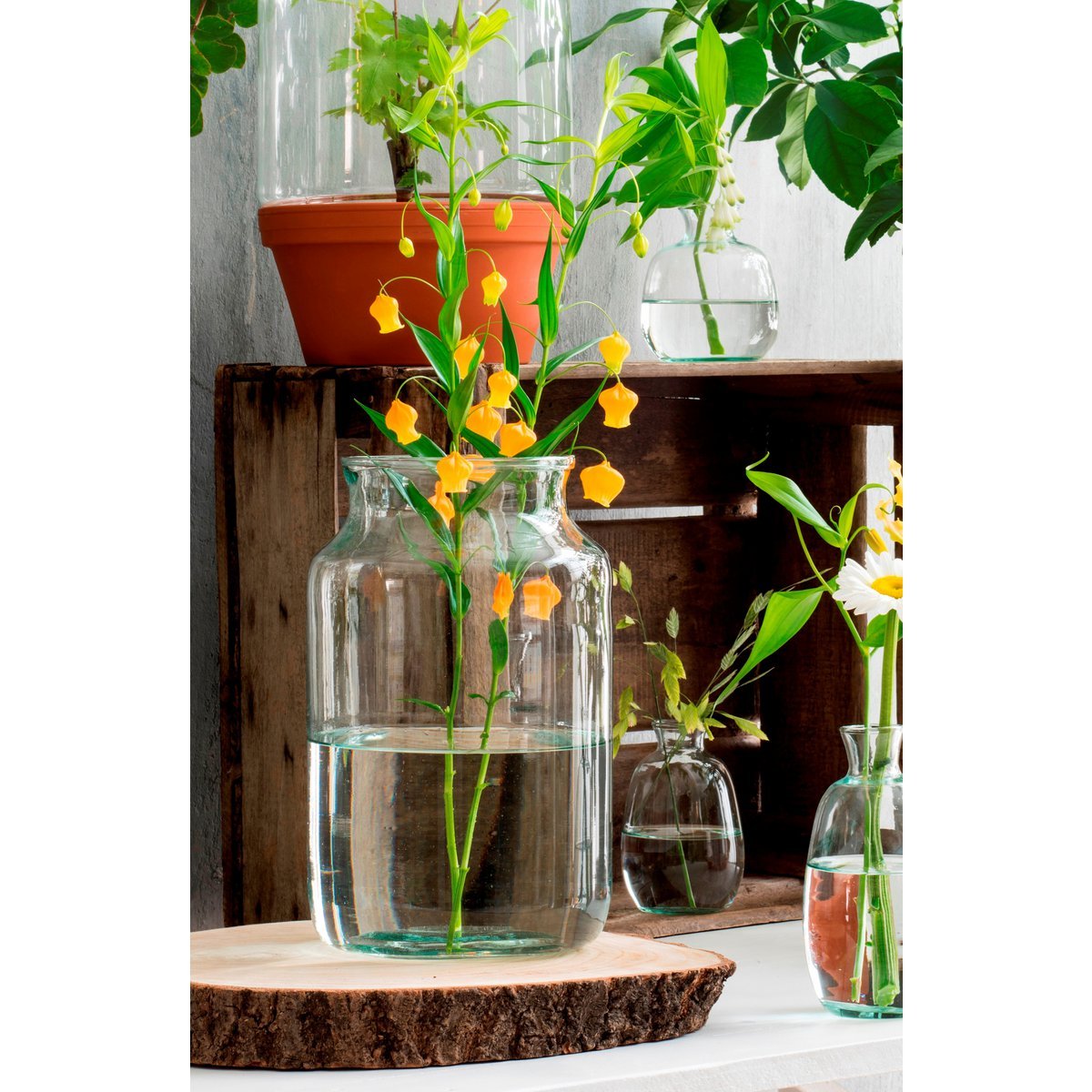 Vase Vienne - H40 x Ø23 cm - Verre recyclé - Transparent