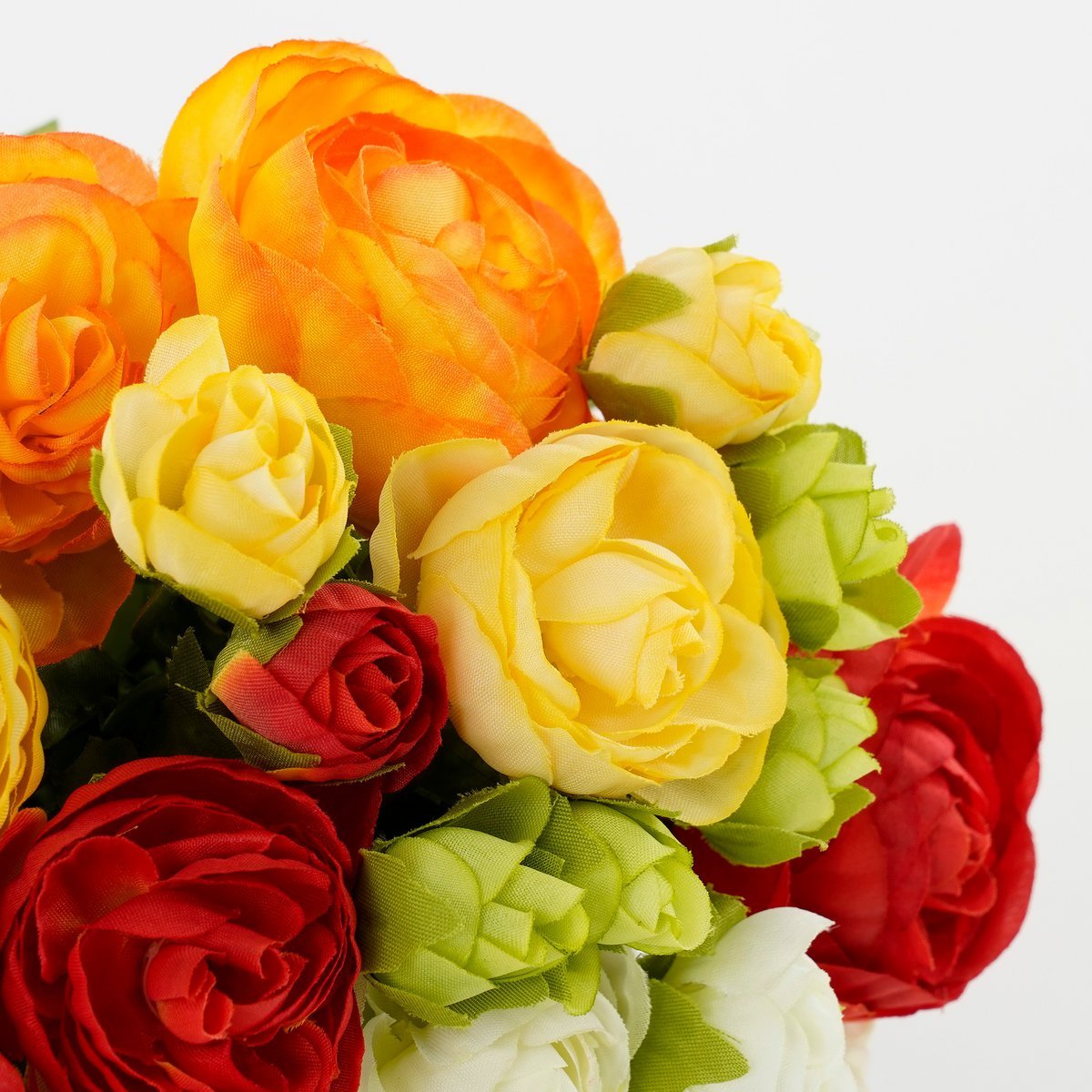 Bouquet de Fleurs Artificielles Renoncules - H35 x Ø26 cm - Orange