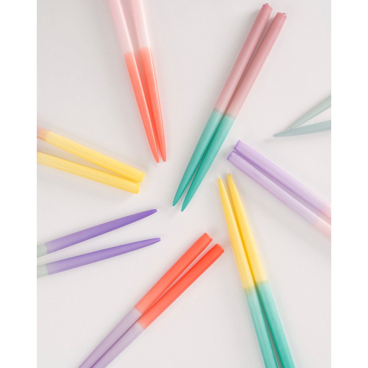 Bougie Dip Dye - Lot de 4