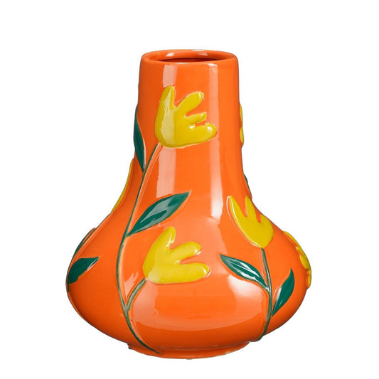 Ava Vase - H30 X Ø25 cm - Céramique - Orange