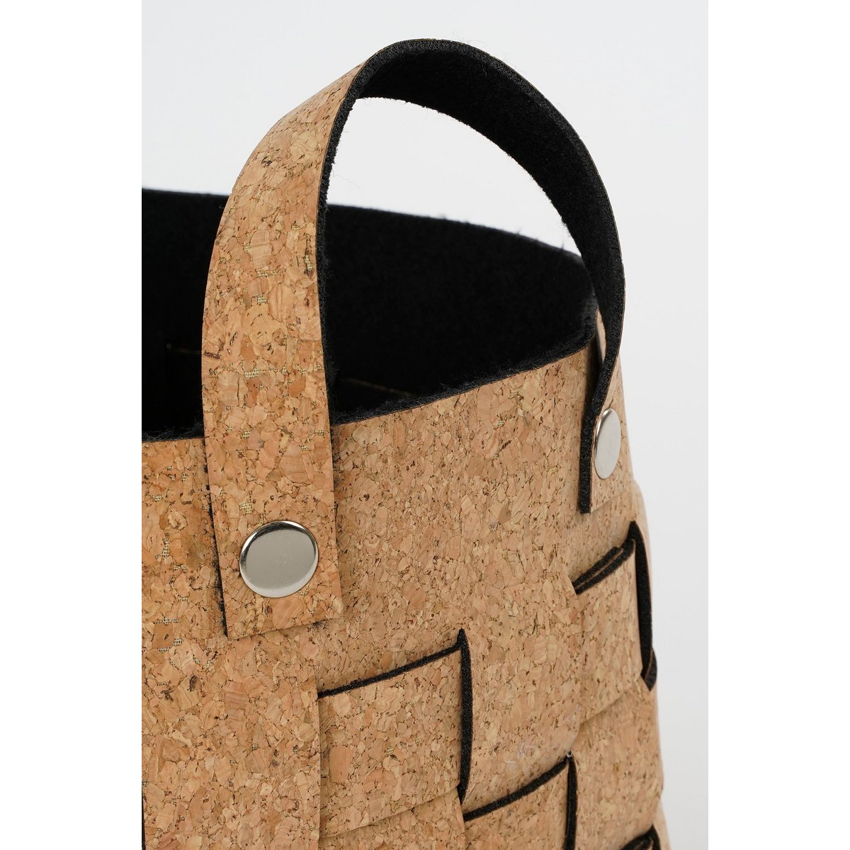 Storage Basket - Set of 3 - L40 x W30 x H30 cm - Cork / Felt - Brown