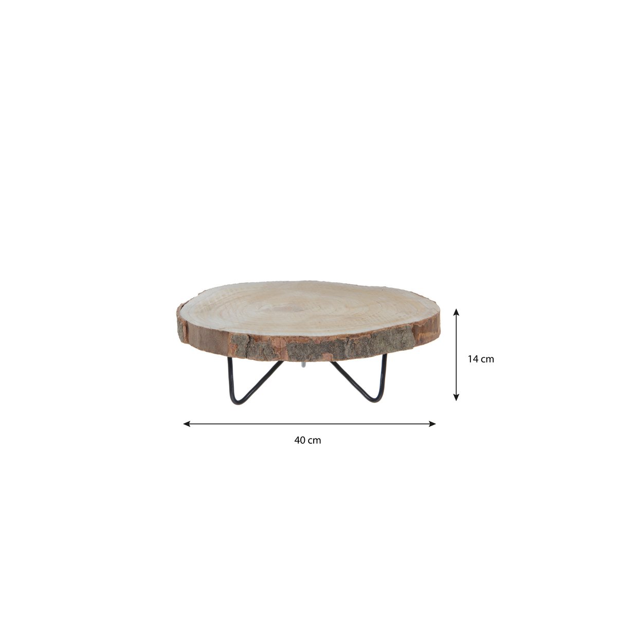 Table d'Appoint Tronc d'Arbre Pia / H14 x Ø40 cm - Marron clair