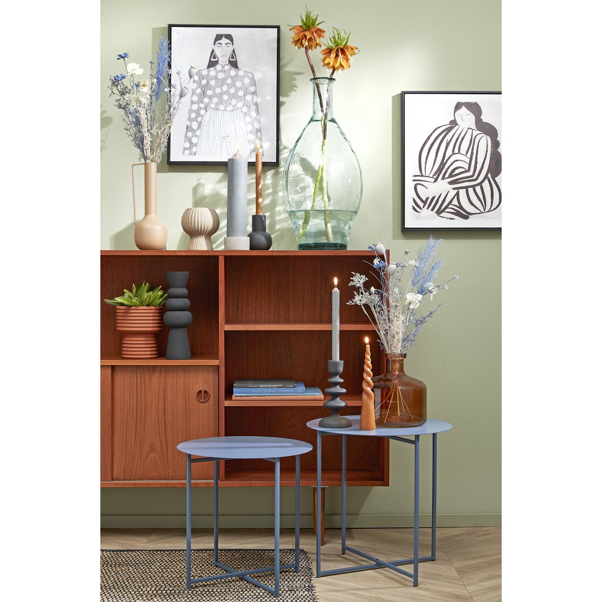 Vase Bouteille Kyara - H60 x Ø28 cm - Verre recyclé - Transparent