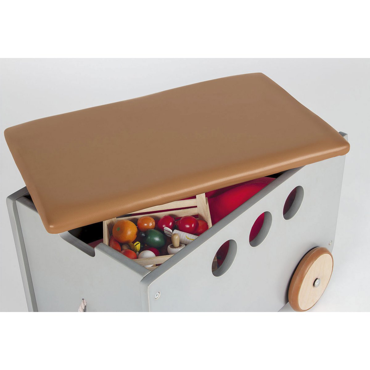 Coffre à jouets sur roulettes 'Jim', gris