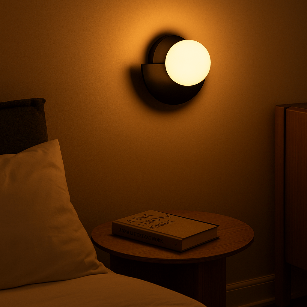 Applique murale sans fil noire Kane – Lampe rechargeable en bois et verre