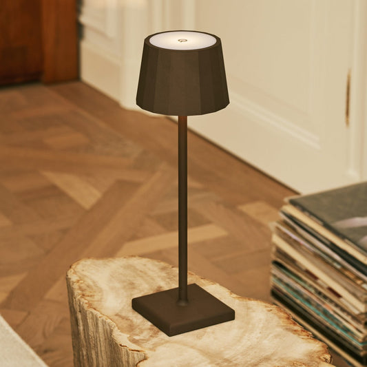 Wouter Mocha Brown Lampe de table rechargeable - Charge sans fil, Dimmable, durée de vie de la batterie de 120 heures