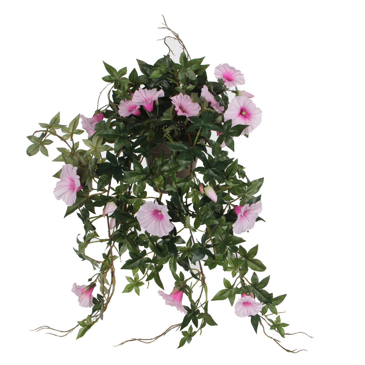 Plante artificielle à suspendre en pot de fleurs Stan - L25 x l45 x H50 cm - Rose