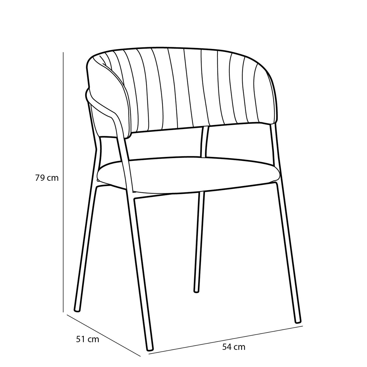 Chaise de salle à manger Moony - Velours - Beige