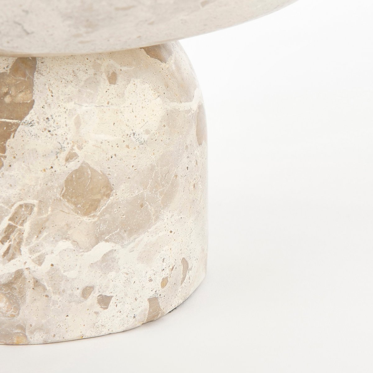 Bol Finnos sur Pied - H11 x Ø25 cm - Marbre - Beige