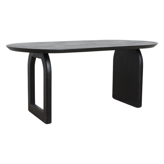 Table à manger Bullnose Cadre de mix noir