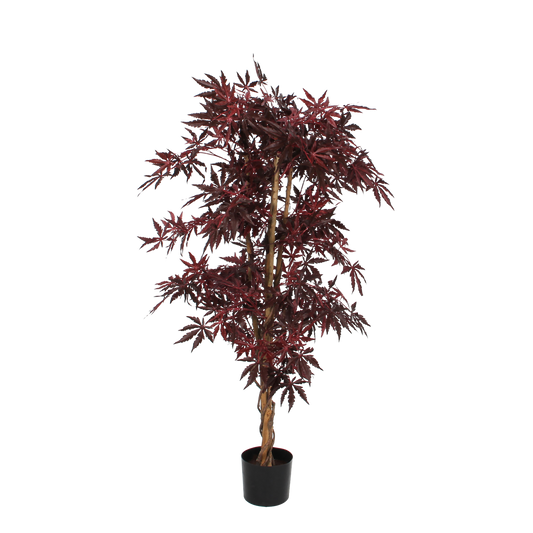 Plante d'érable artificielle - H140 x Ø80 cm - rouge