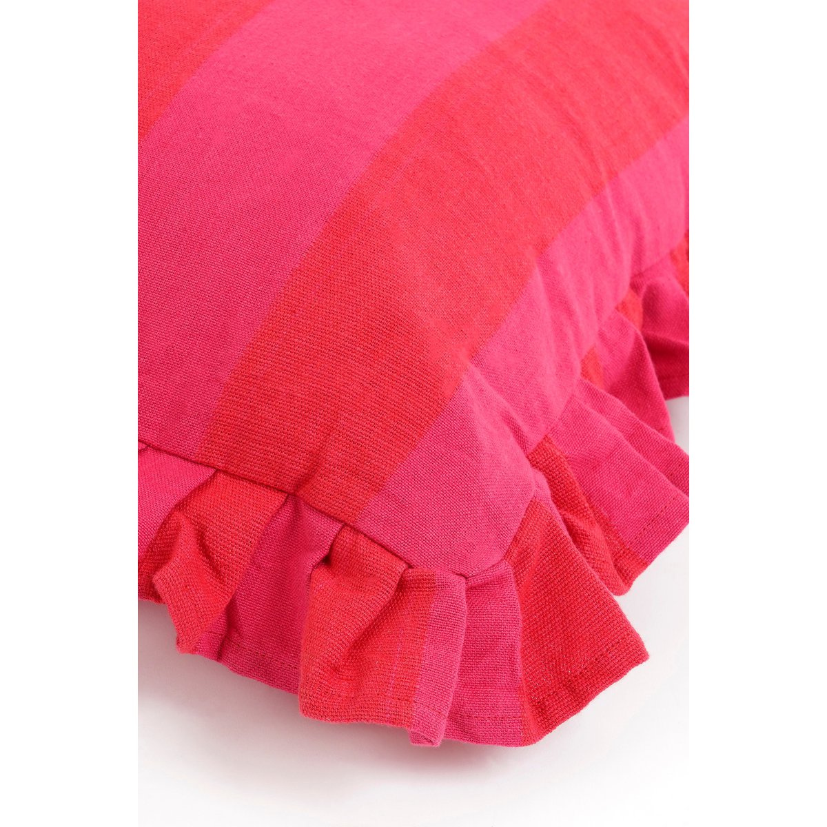 Coussin décoratif - L45 x B45 x H10 cm - Coton - rose, rouge