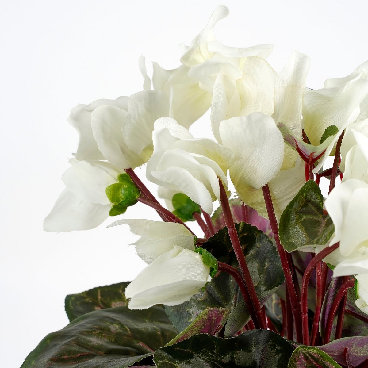 Plante Cyclamen Artificielle en Pot de Fleur Stan - H30 x Ø30 cm - Blanc