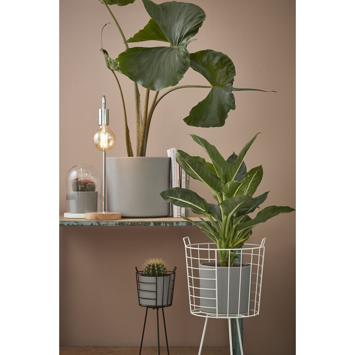 Pot de fleurs Era / H31 x Ø33 cm - Brut - Gris clair