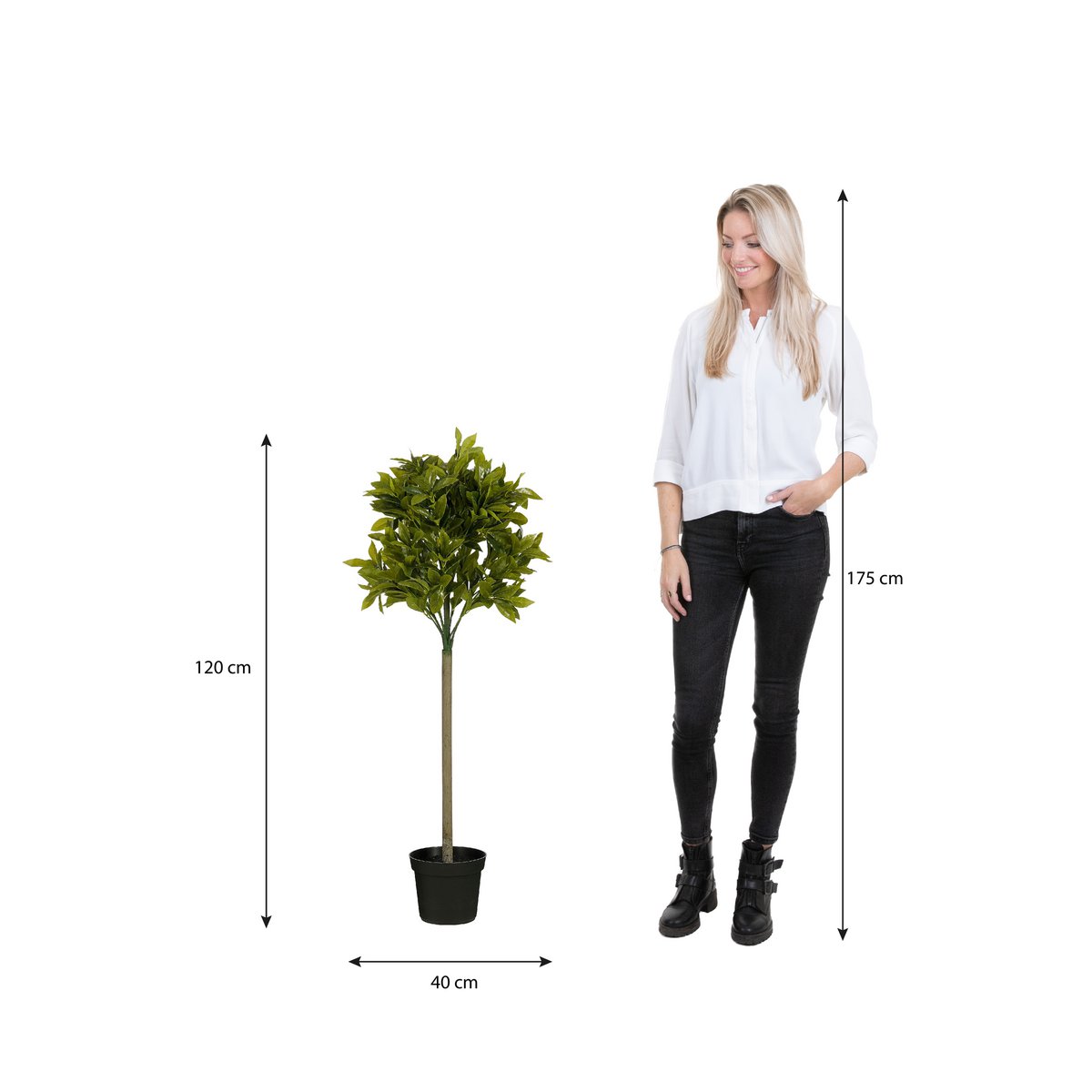 Plant artificiel de Laurel Tree - H120 X Ø40 cm - vert