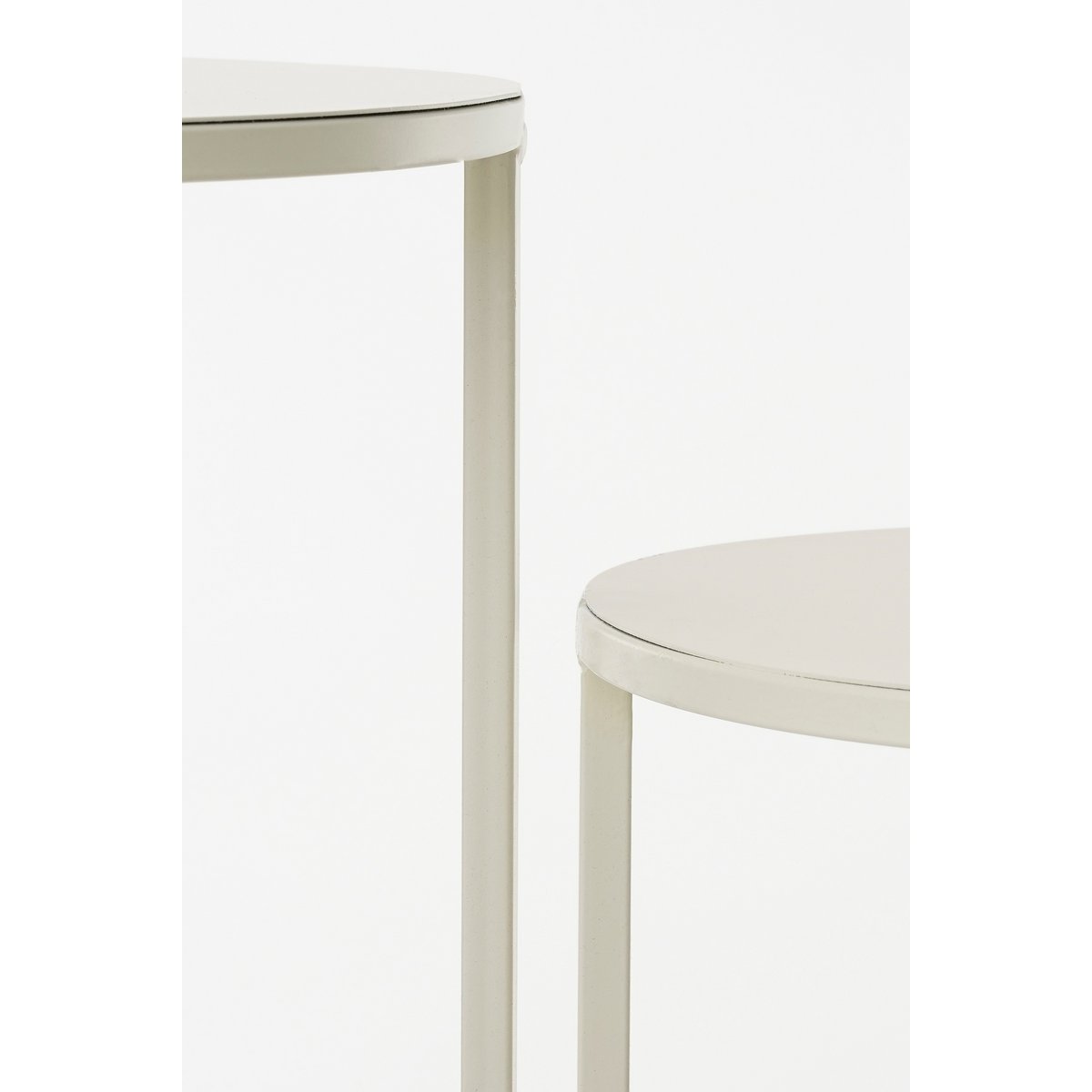 Table d'appoint quinty - Ensemble de 3 - H70 x Ø32 cm - Métal - Off-blanc