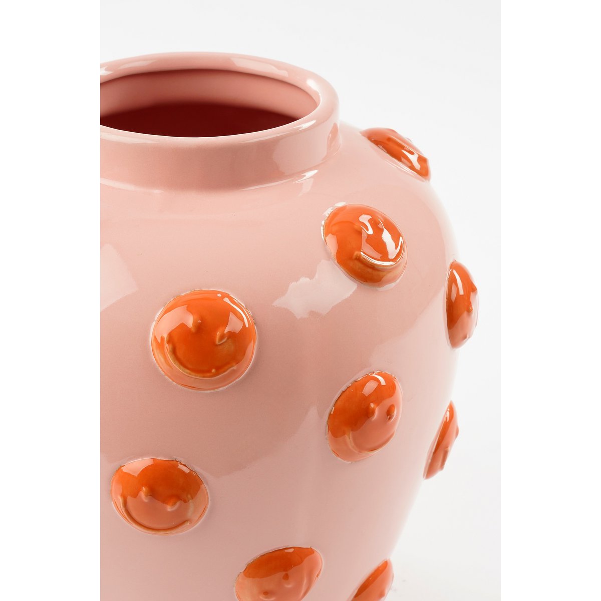Vase Smiley - H33 X Ø30 cm - Céramique - rose clair, orange
