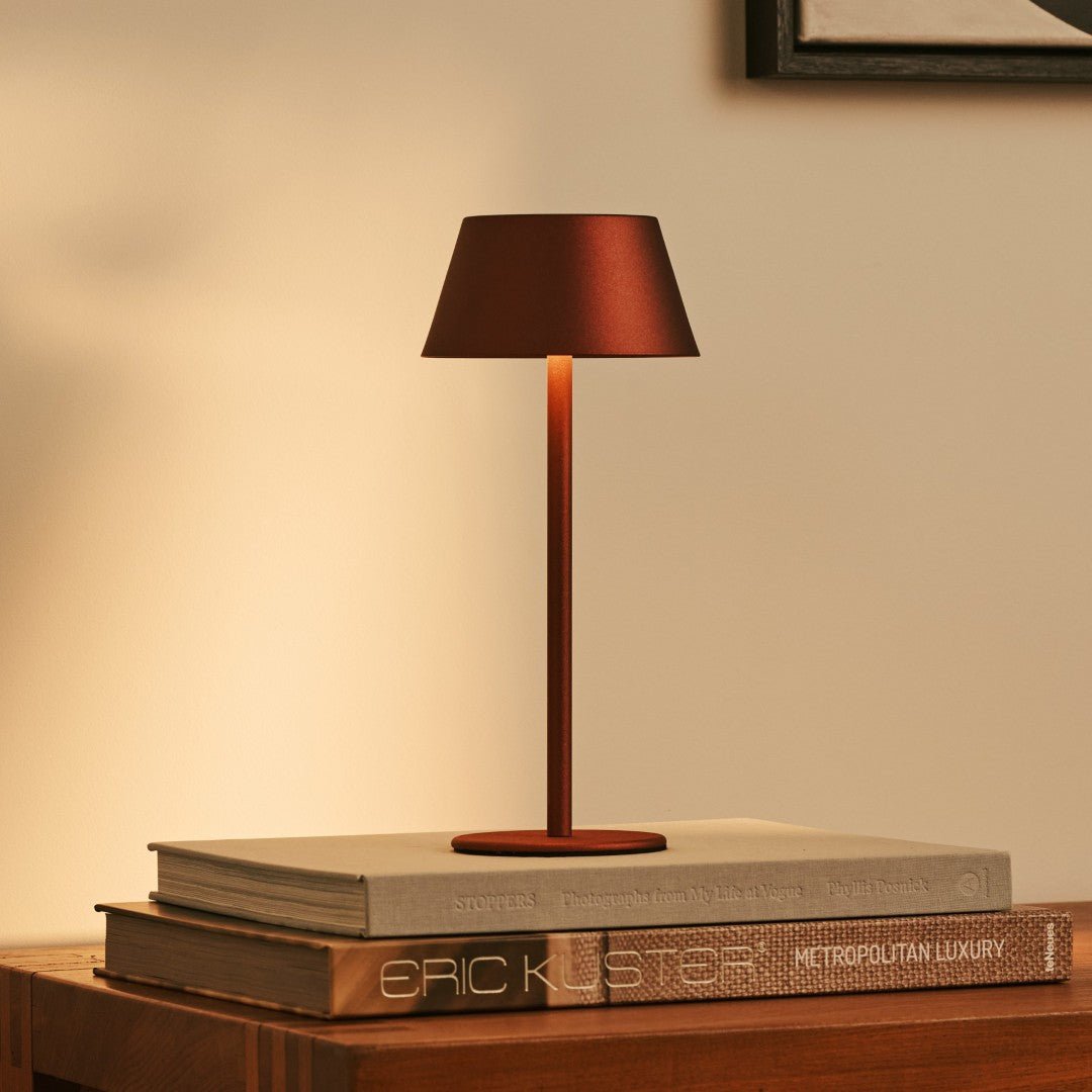 Milou Bronze - lampe de table sans câble l moderne, design et 3 modes lumineux