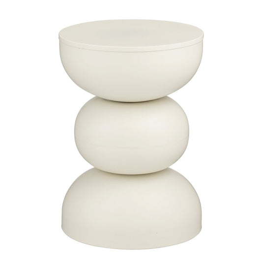 Table d'appoint Luna - H46 X Ø32 cm - Iron - Off-blanc