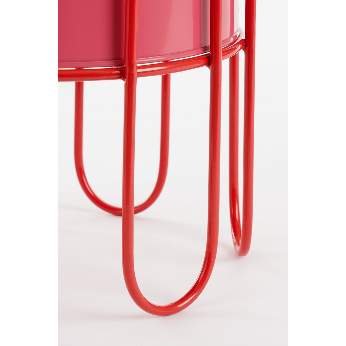 Dione Flowerpot sur standard - Ensemble de 2 - H35 x Ø26 cm - métal - rouge, rose