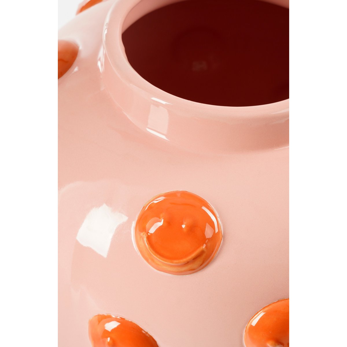 Vase Smiley - H33 X Ø30 cm - Céramique - rose clair, orange