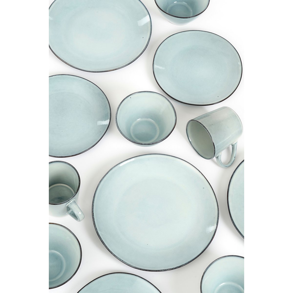 Ensemble de services Racco 4 personnes - grès - gris clair