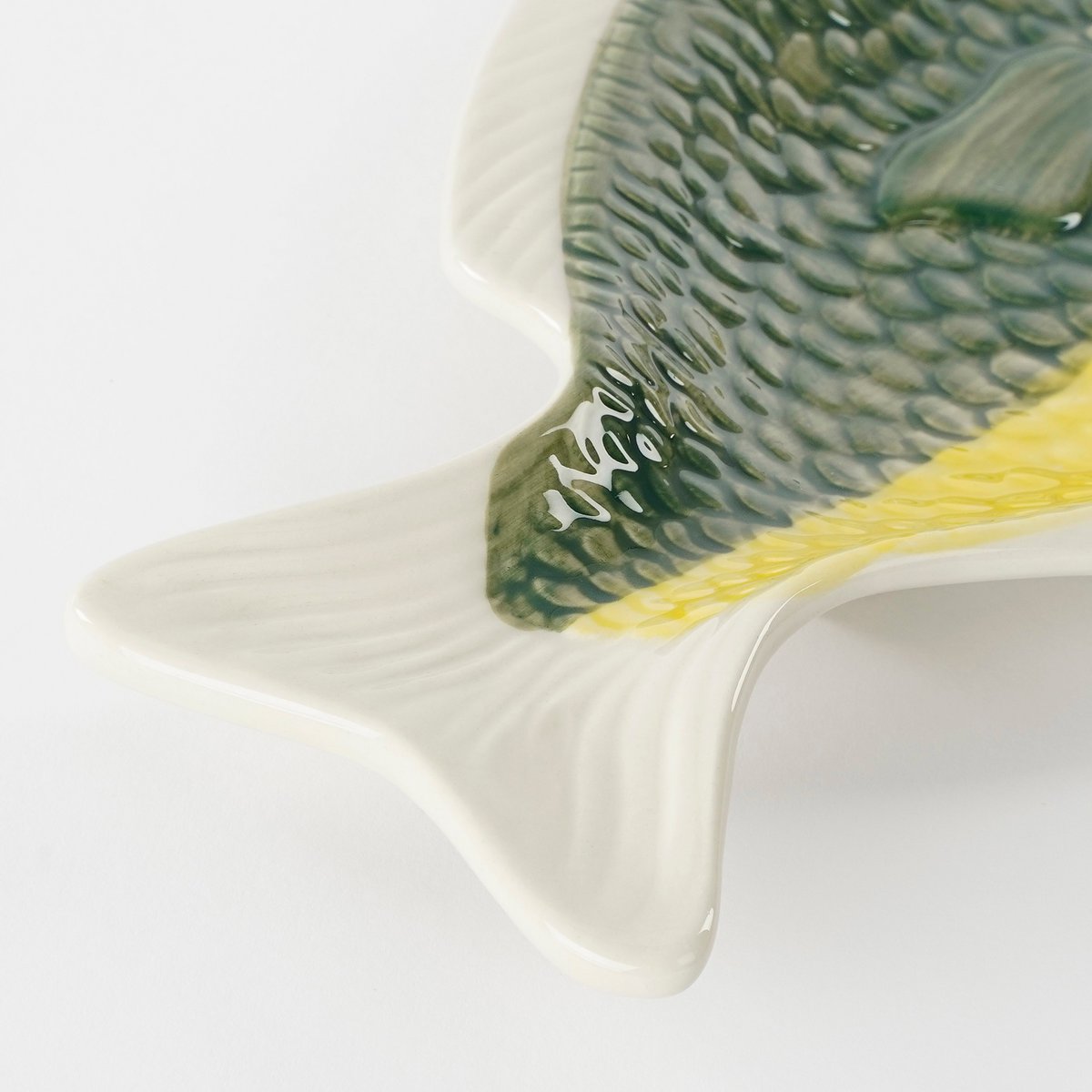 Assiette Poisson - L29 x W14 x H2 cm - Céramique - Vert foncé