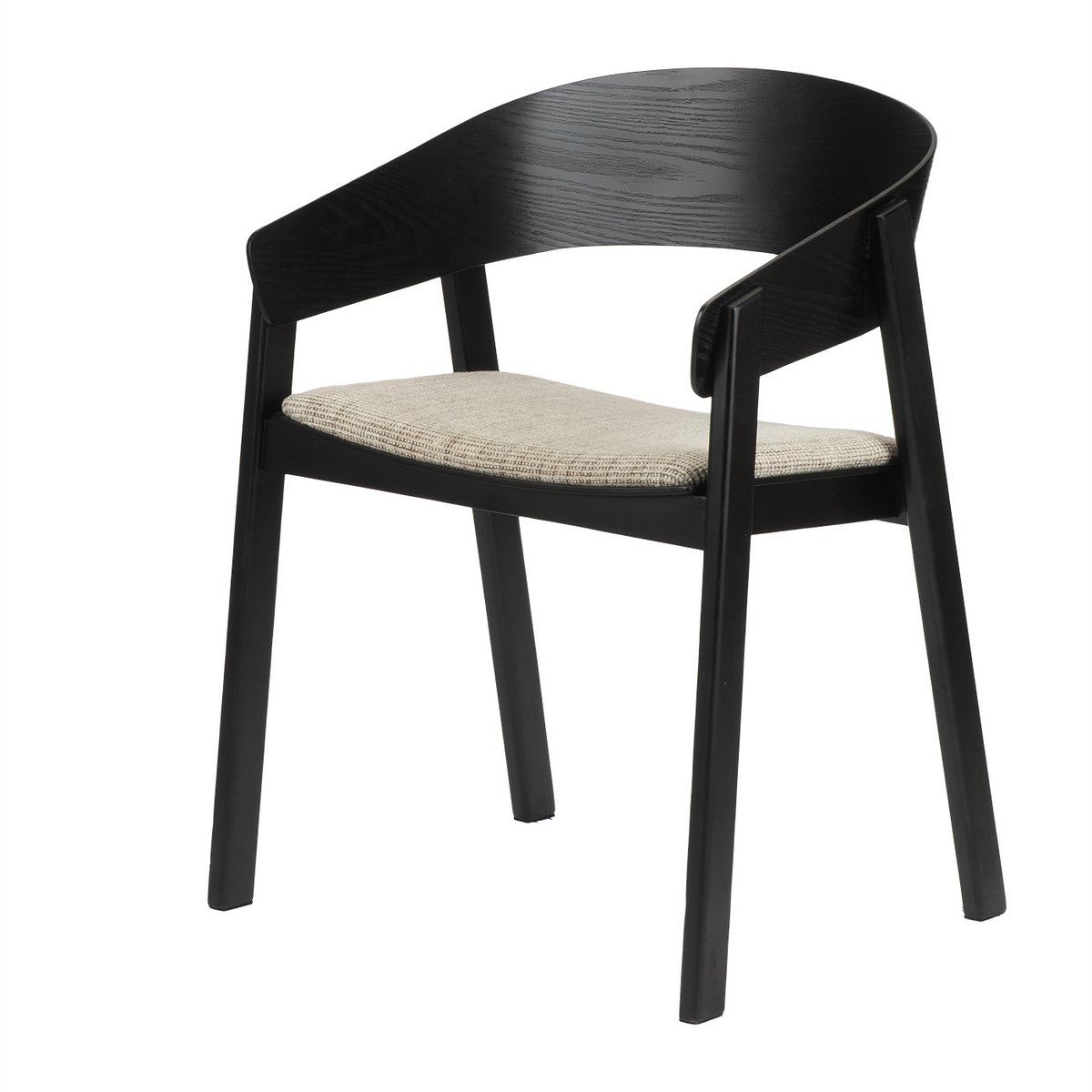 EDO en bois fauteuil noir (ensemble de 2)