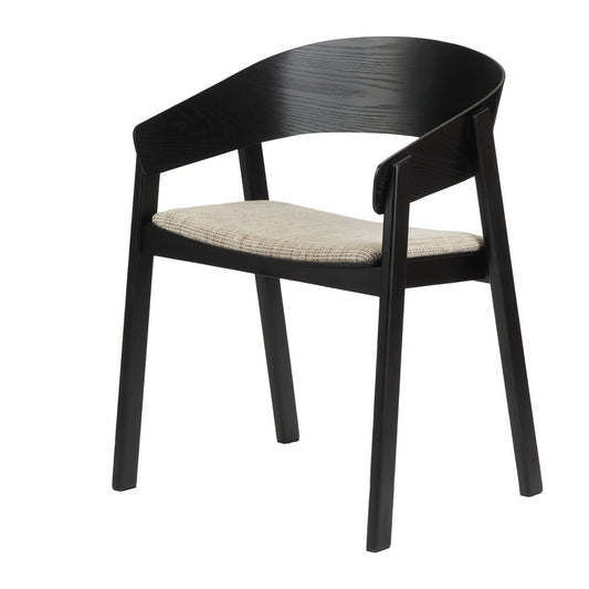 EDO en bois fauteuil noir (ensemble de 2)