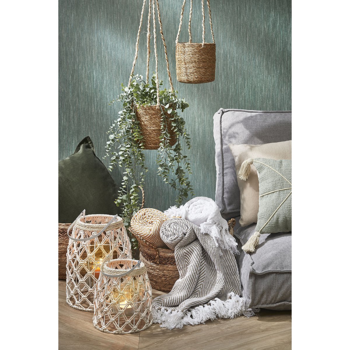 Panier à Plantes Atlantic - Lot de 2 - H16 x Ø16 cm - Marron clair