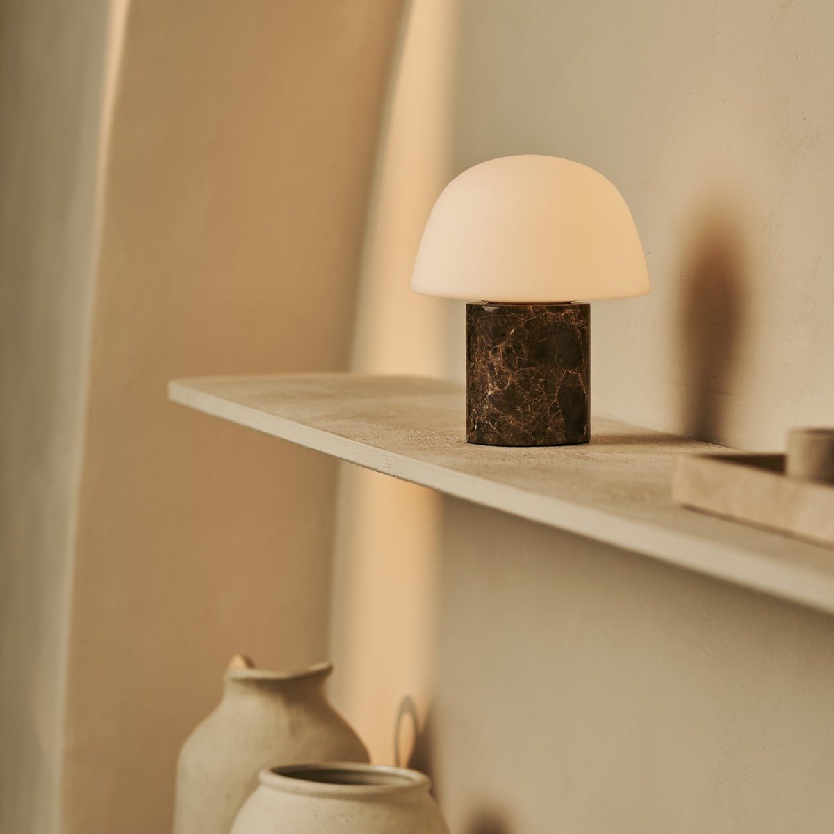 Maes Brown / Emperador Dark – Lampe de table en Marbre