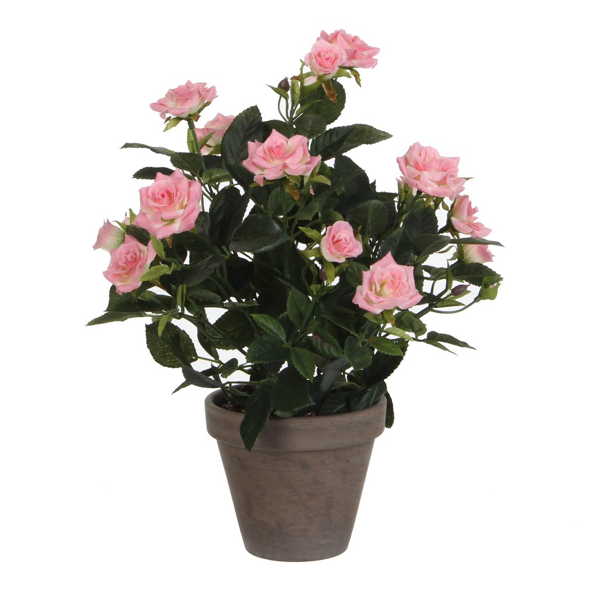 Rosier artificiel en pot de fleur Stan - H33 x Ø25 cm - Rose