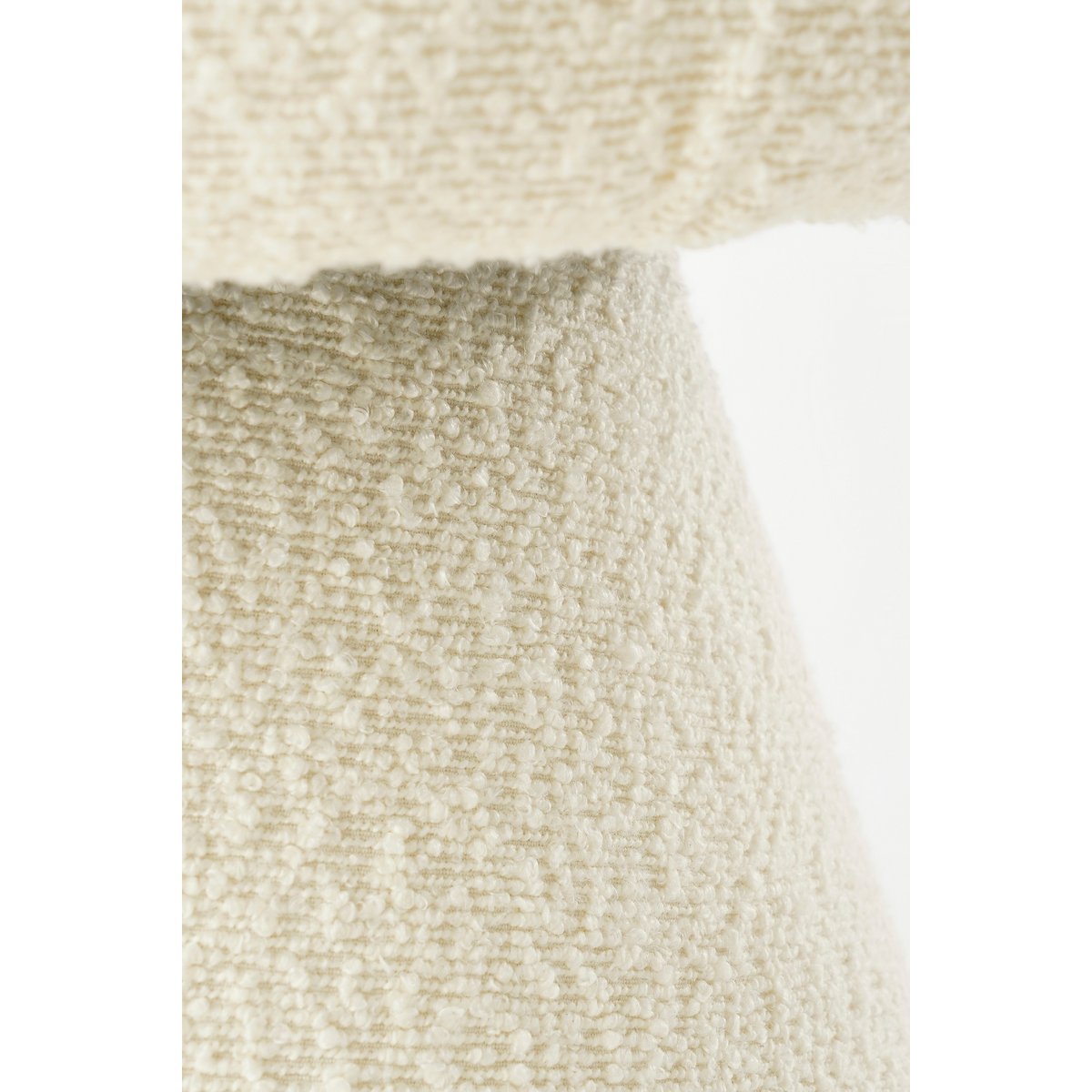 Poef - H46 x Ø49 cm - Blanc Cassé