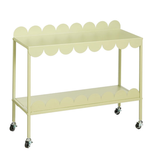 Table de la plante Steffano sur roues - L79 x B28 x H67 cm - Métal - vert clair