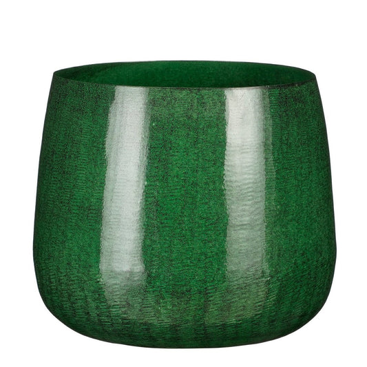 Benson Flowerpot - H20 X Ø23 cm - Métal - vert foncé