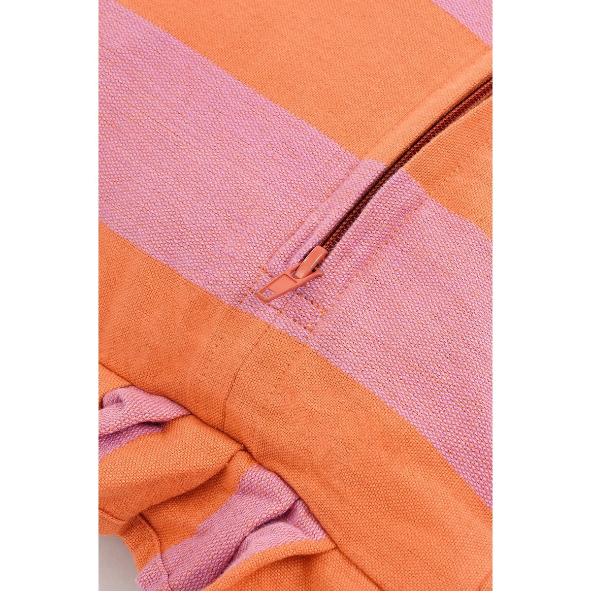 Coussin décoratif - L45 x B45 x H10 cm - Coton - Lilac, Orange