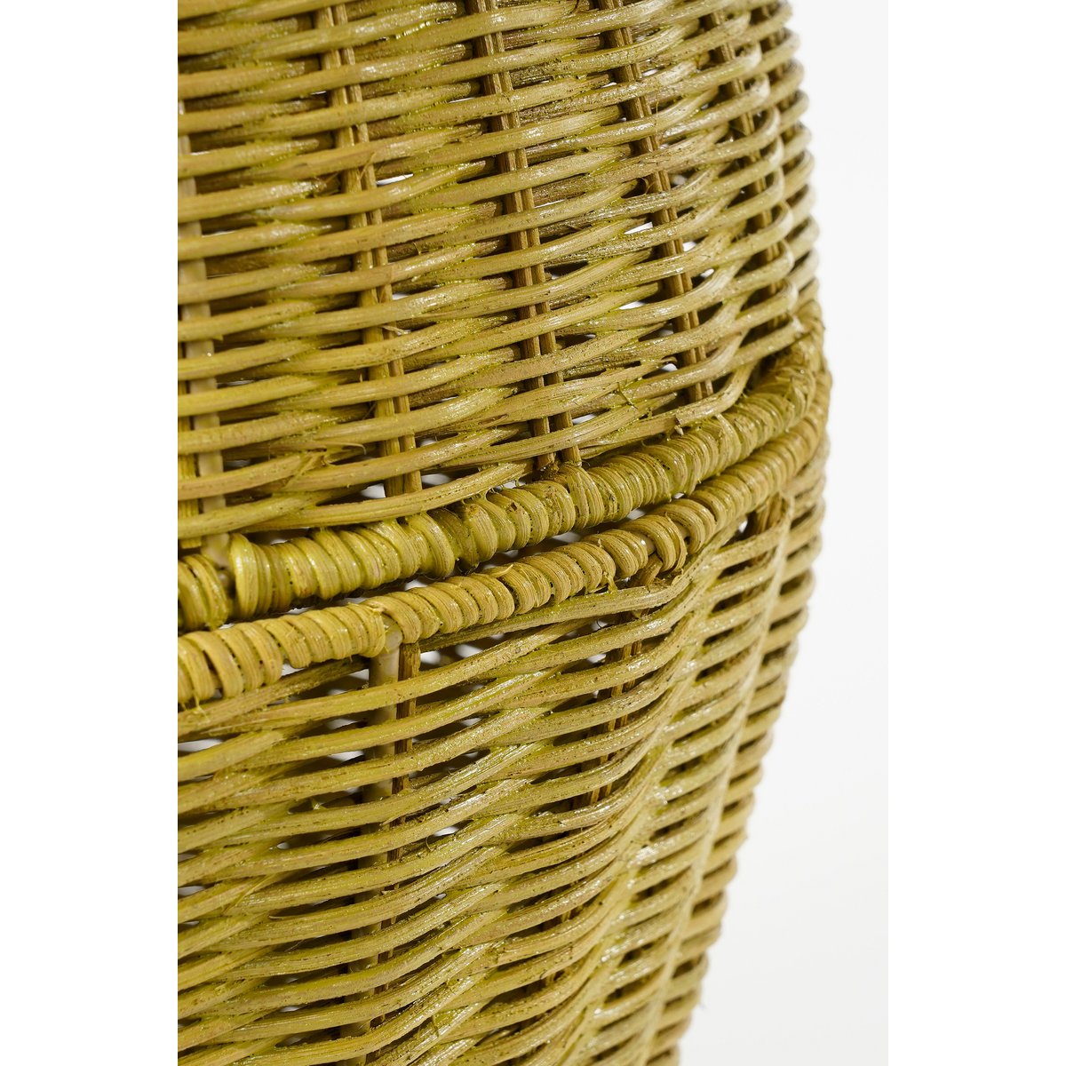 Panier de Rangement avec Couvercle - Lot de 2 - H48 x Ø30 cm - Rotin - Jaune