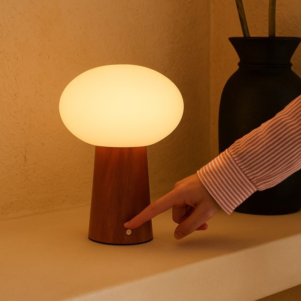 Max châtaignier en bois sans fil et lampe rechargeable - conception écologique