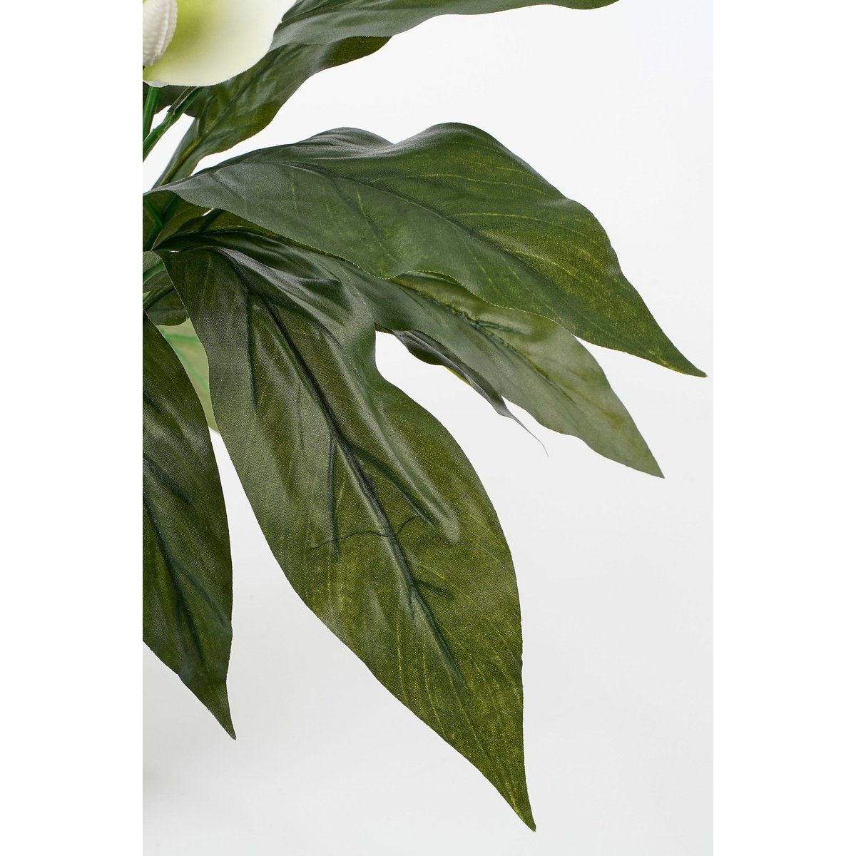 Spathiphyllum Plante Artificielle en Pot de Fleur Stan - H50 x Ø40 cm - Blanc